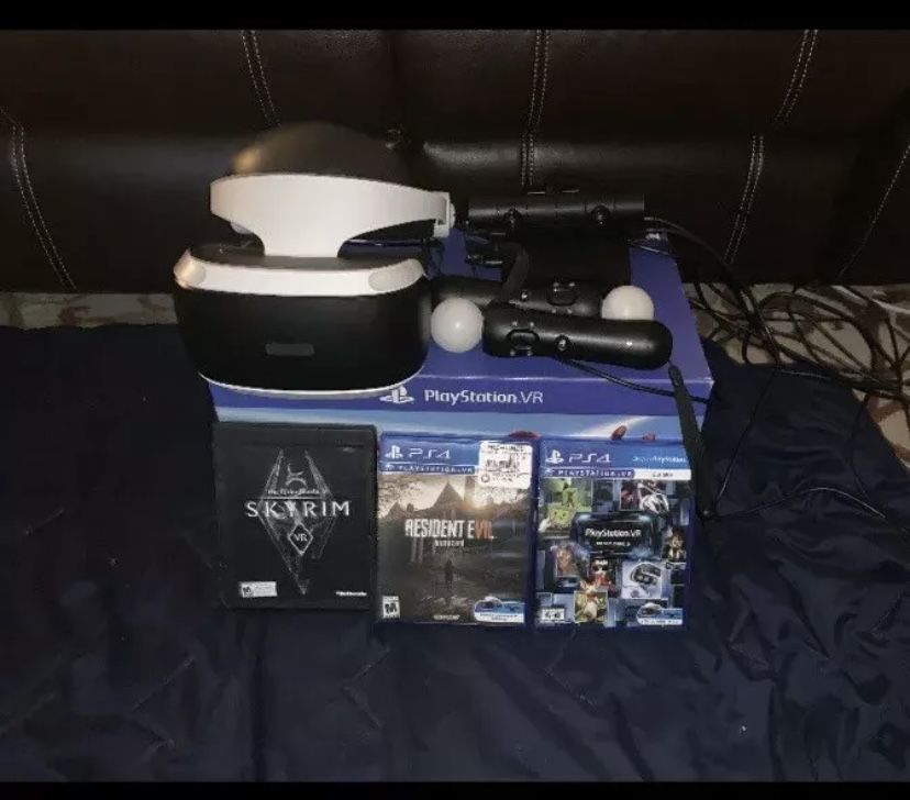 PSVR (V2) with 3 games .Opened used once , brand new perfect condition