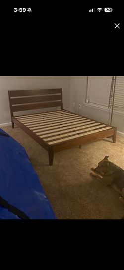 Mid-Century Modern Wood Platform Bed Frame