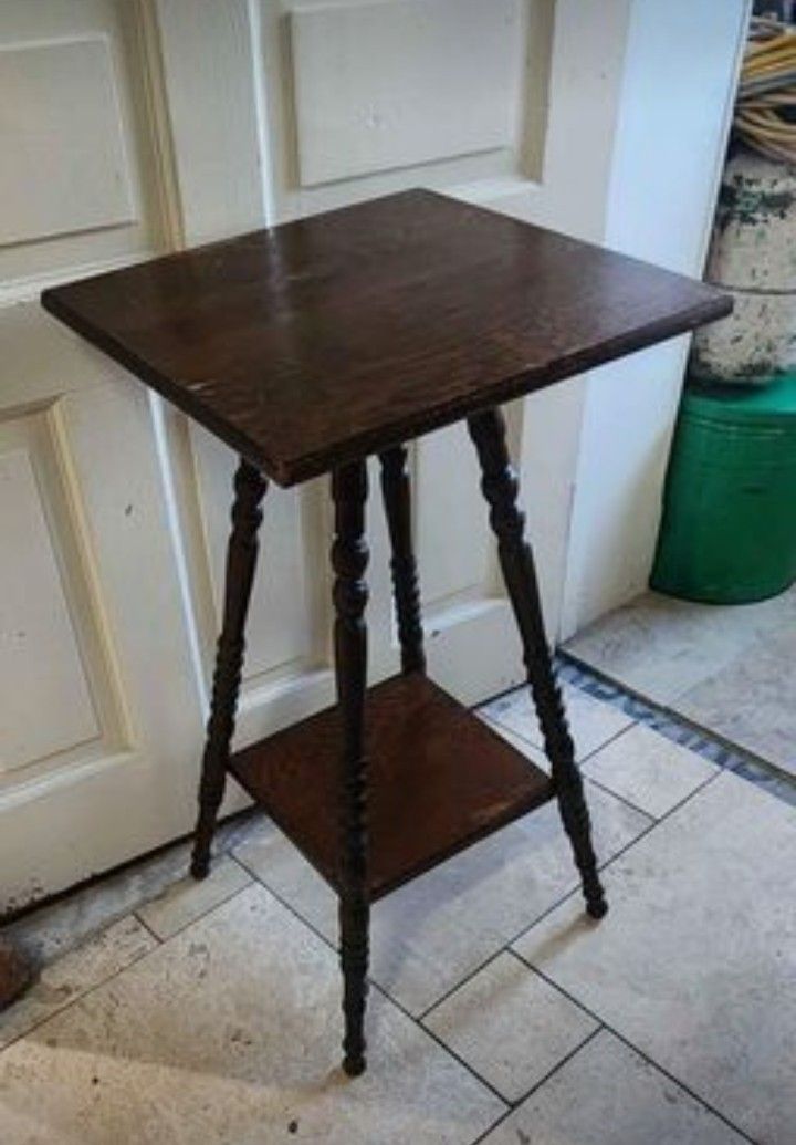 Antique Two Tiered Wooden Side Table