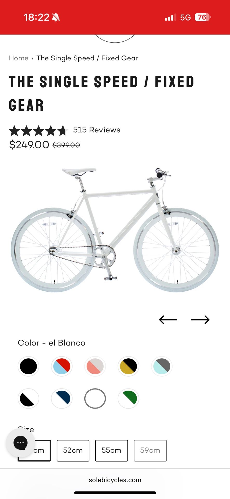White THE SINGLE SPEED Solé Bicycle