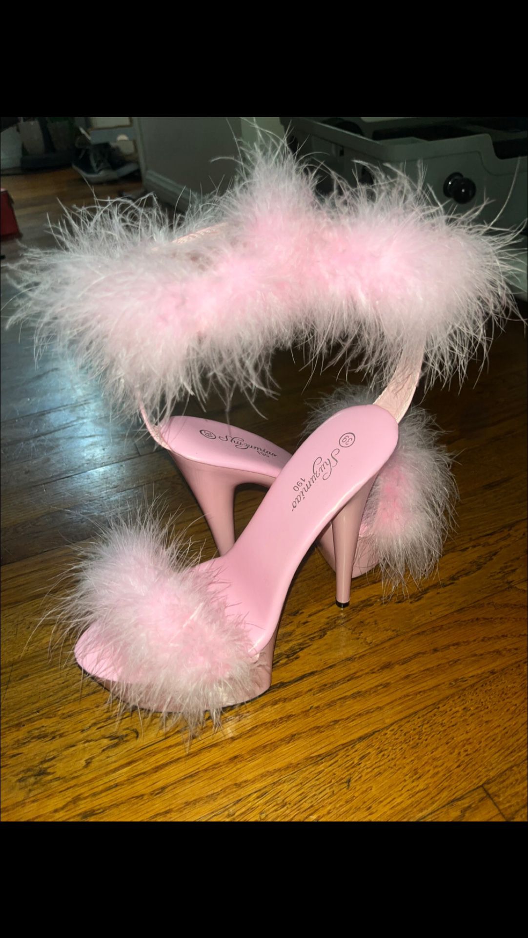7.5 Pink Fur Heels 