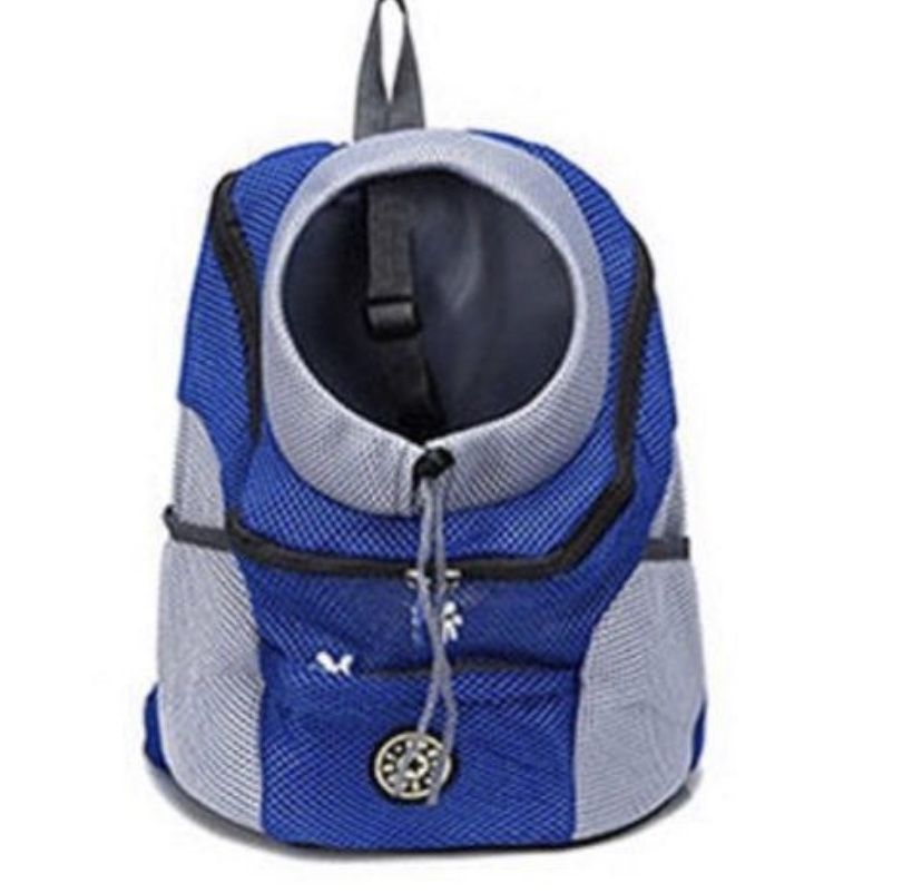 Pet Dog Or CatCarrier Puppy Mesh Portable Backpack Travel Front Travel Shoulder Bag Color:Blue Size S