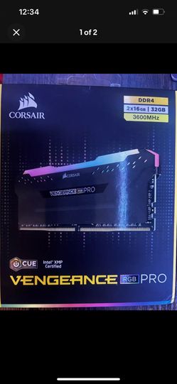 2x16 3600 MHz Vengeance Pro RGB Ram Sticks 32GB