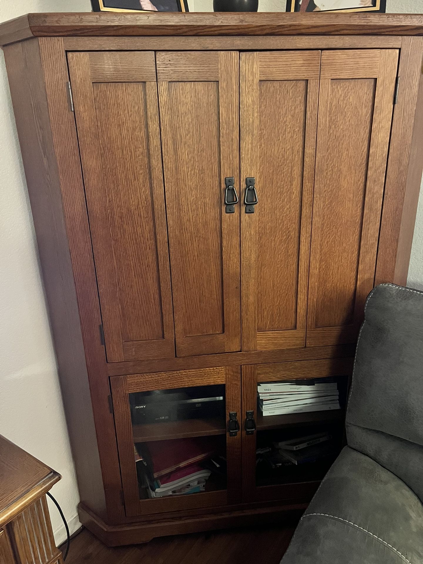 Solid Mission Oak Armoire 