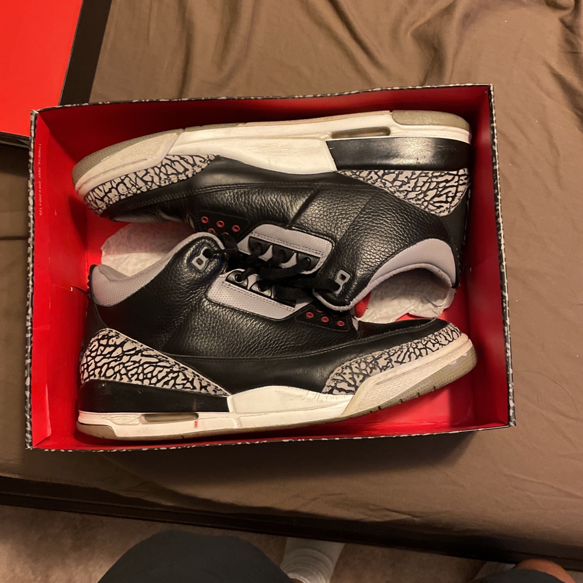 Black Cement 3s Size 13