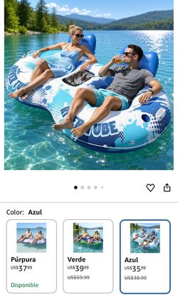 Inflatable 2-Person River Tube Float-inflable para dos personas