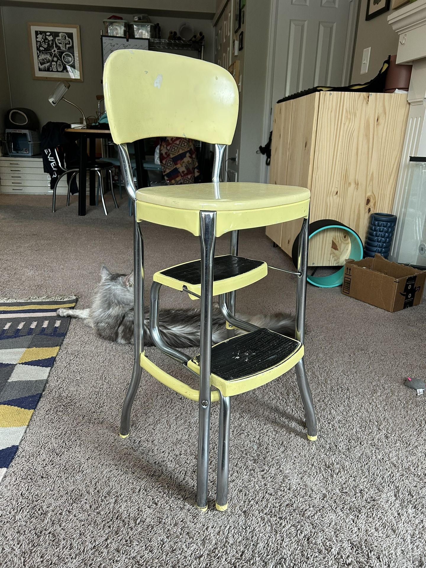 Vintage 1950s Costco Counter Chair/ Step Stool