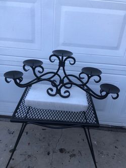 WROUGHT IRON CANDLE HOLDER