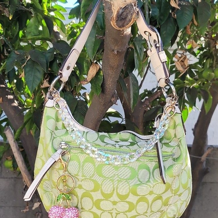 Vintage Y2K COACH Green Signature C Soho Hobo Bag for Sale in