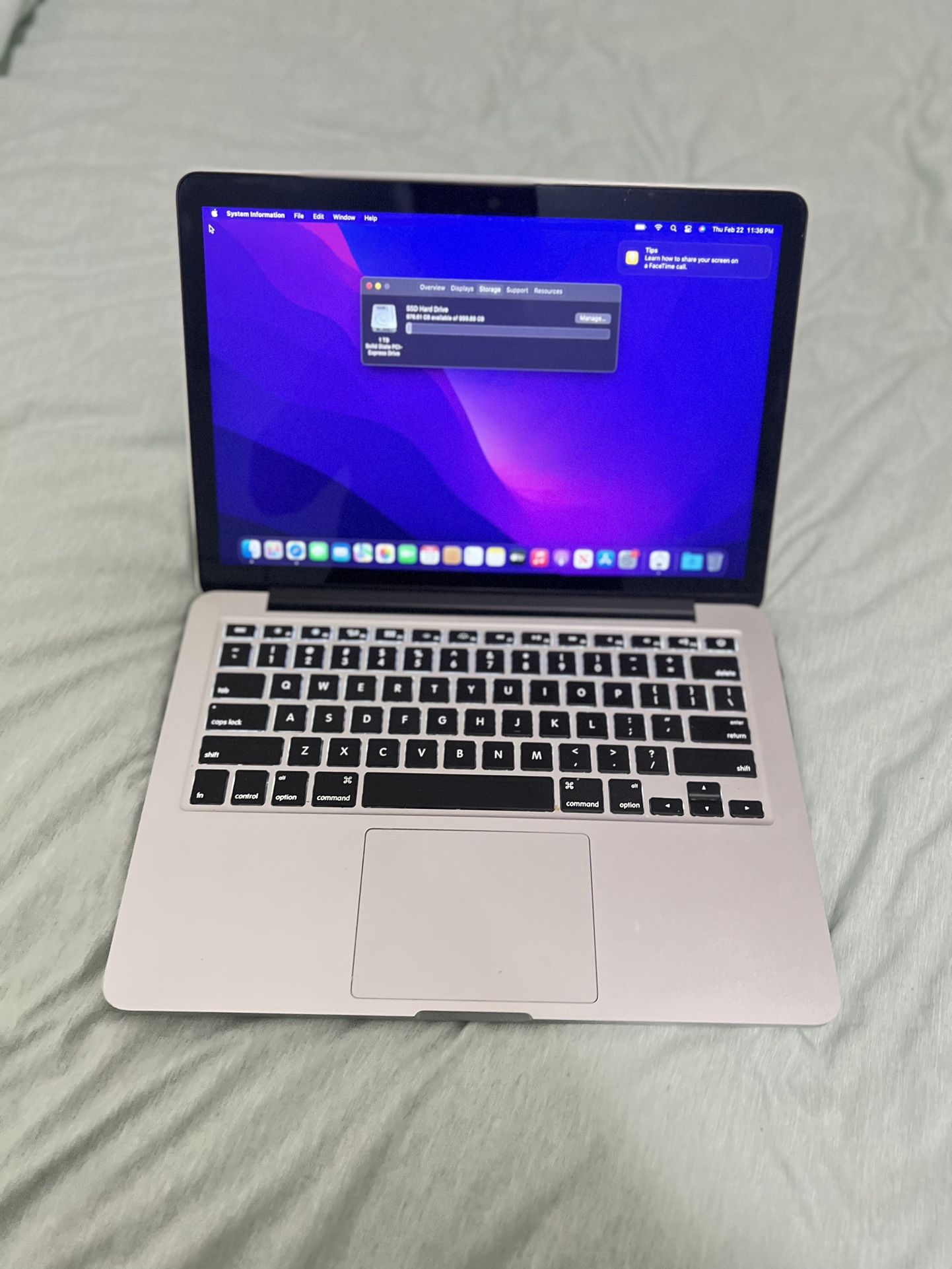 Apple MacBook Pro 2015 13 Inch Retina 16gb Ram 1tb Ssd