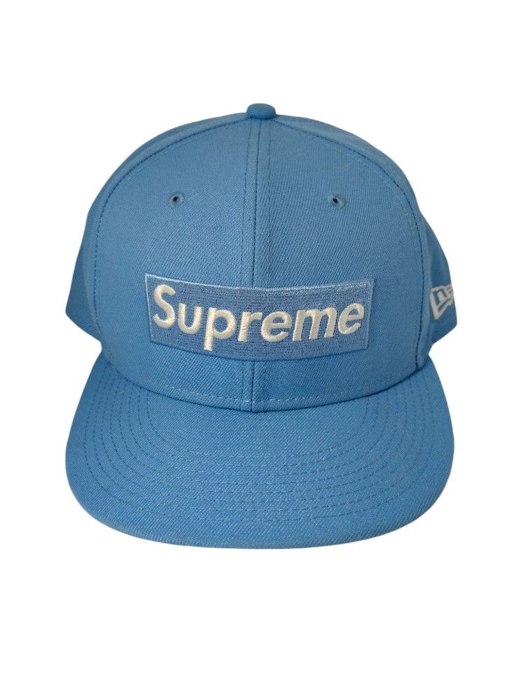 Supreme NYC World Champions New Era 7-3/8 Light Blue White World Famous Hat