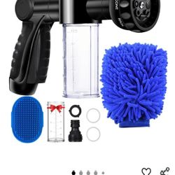 Garden Hose Nozzle, High Pressure Hose Spray Nozzle 8 Way Spray Pattern One-Touch Sprayer for Watering Plants, Lawn, Patio, Car Wash, Cleaning，Showeri