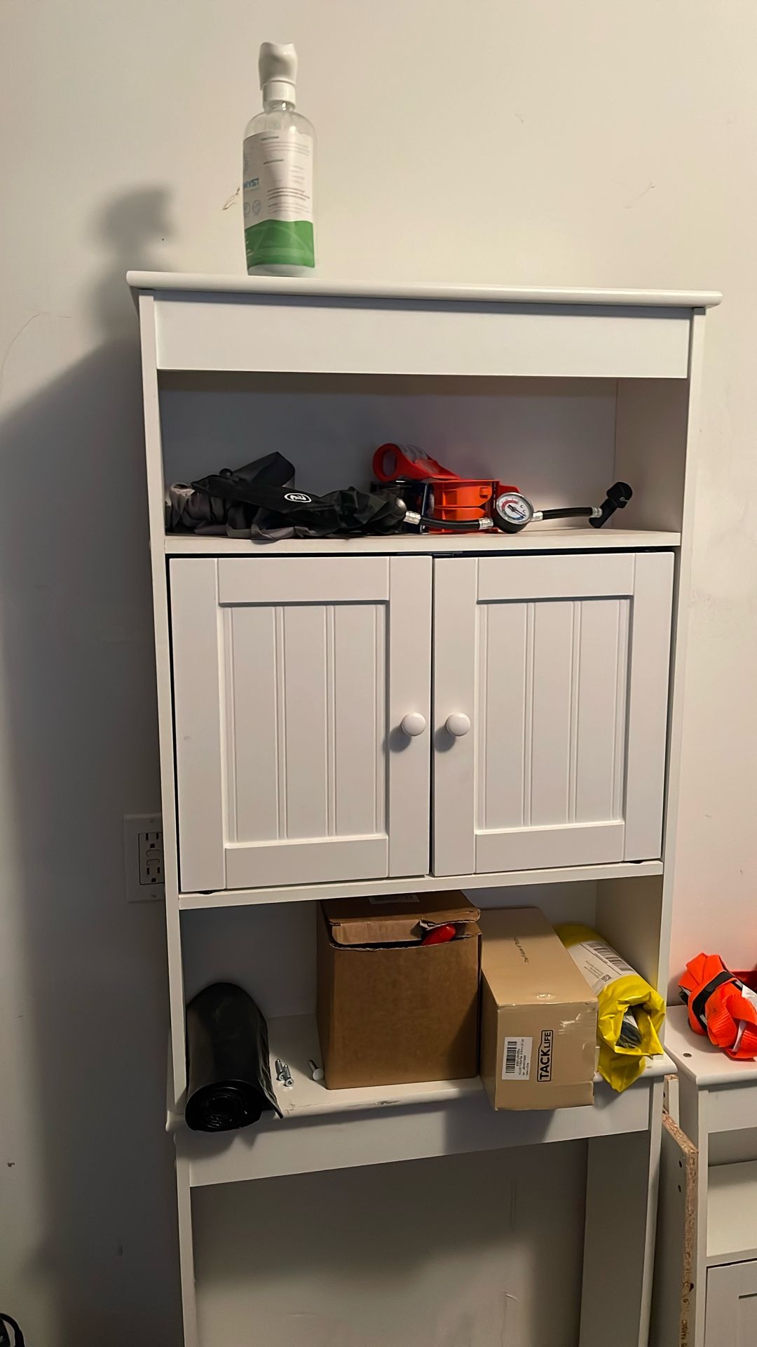 Two White Storage Table