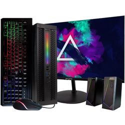 Restored HP ProDesk Desktop PC Bundle | Custom RGB | Ultra-Fast Intel Core i5 | 16GB RAM | 512GB SSD | 24” 1080P Monitor | RGB Speakers | WiFi + Bluet