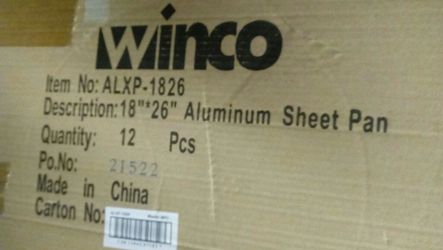Winco Full Sheet Pans-12 Pieces. New in Boxes