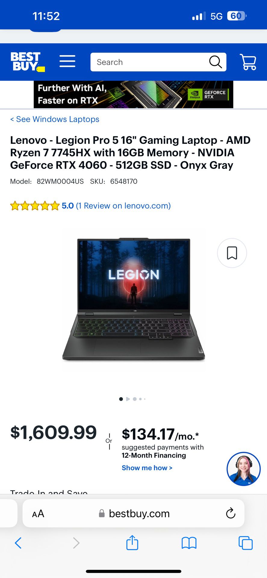 Lenovo Legion 5 Pro (Description In Picture)