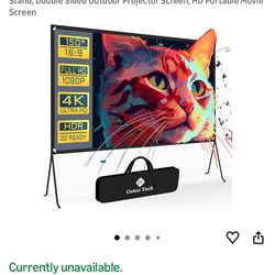 Projector stand with screen