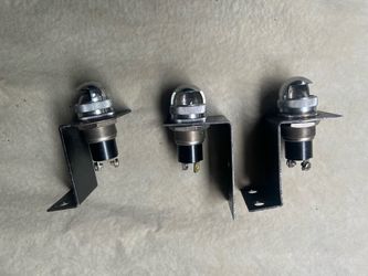 12 Volt Chrome Lights with Brackets – Set of 3