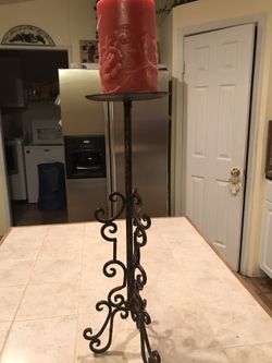 Candle holder with candle