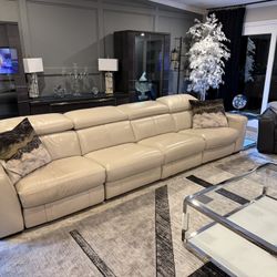 Electric Recliner Leather Couch