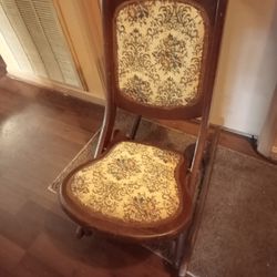 Antique - Vintage Embroidered Rocking Chair 