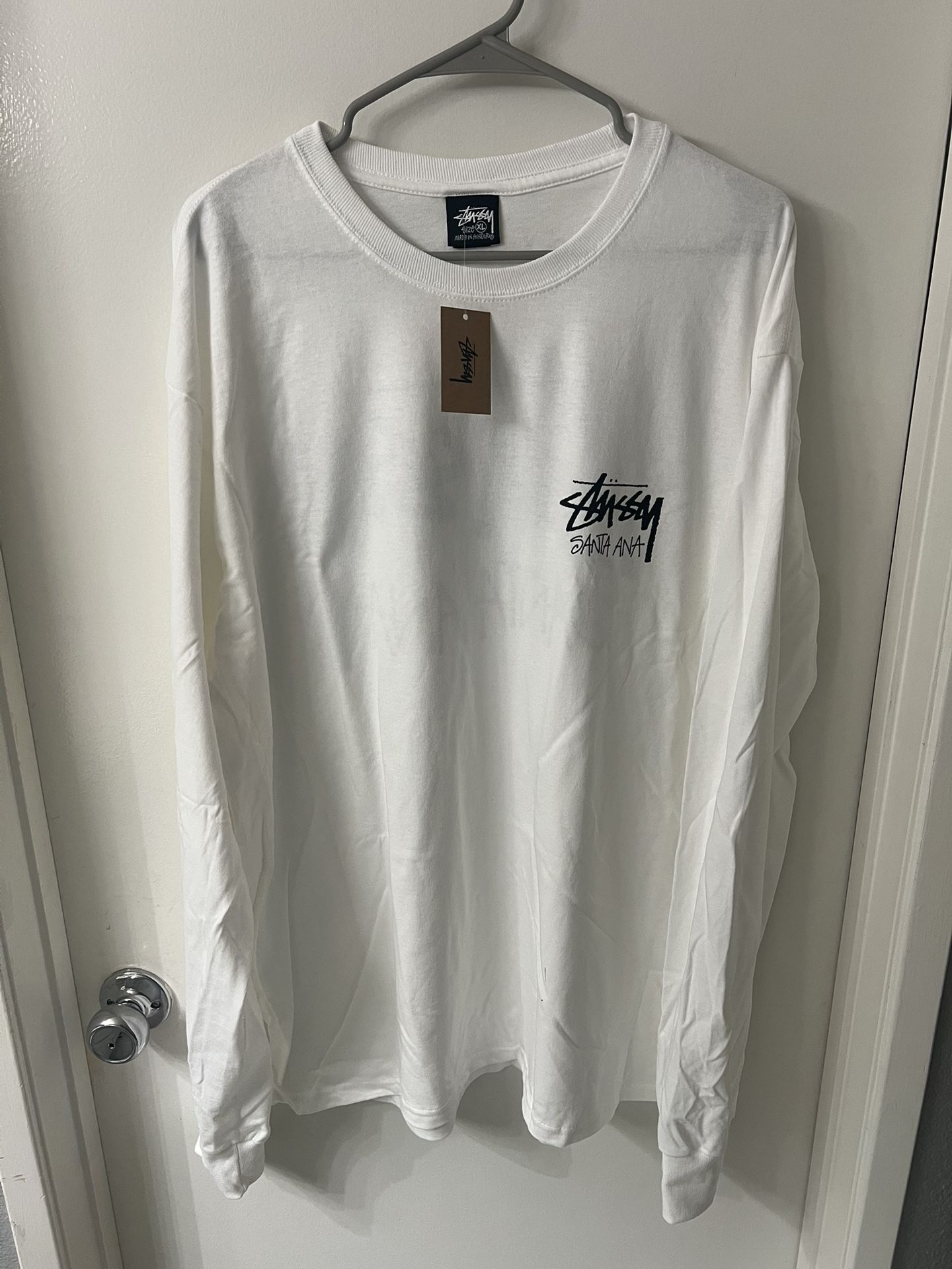 Stussy White Santa Ana Long Sleeve Tee