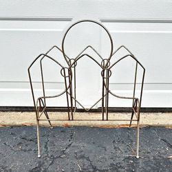 Vintage Mid Century Modern Wire Atomic Magazine Rack Holder