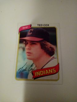 Vintage 1980 Topps baseball/ Ted cox- Indians/card # 252