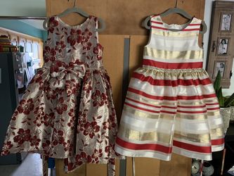 Rare Editions Girls Size 5 Little Girl Organza Stripe Fit And Flare Dress