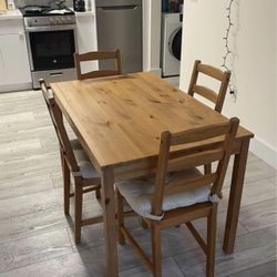 In Great Condition IKEA JOKKMOKK Dining Set, Including The Table And 4 Chairs (No Cushions)