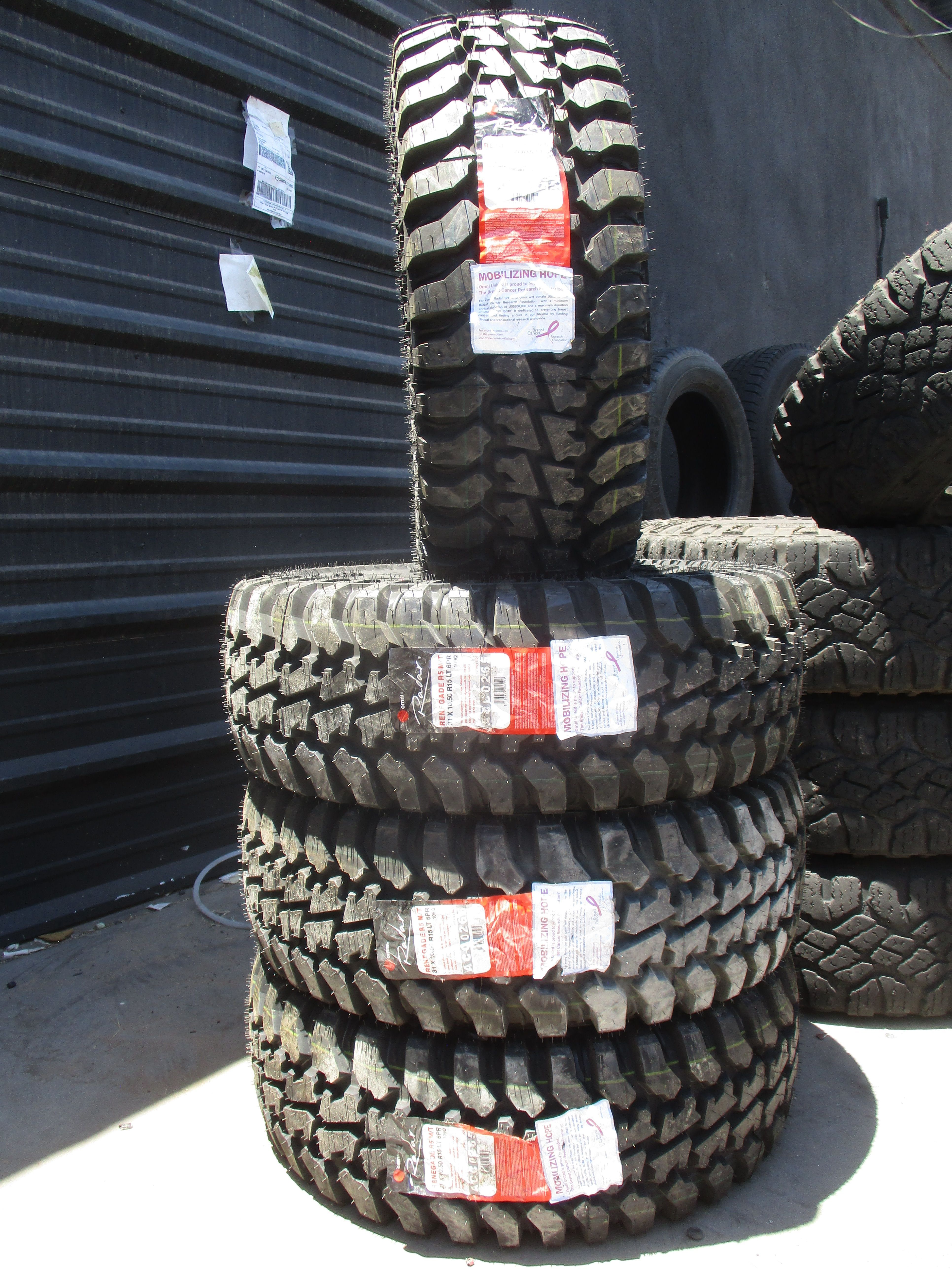 31x10.50R15 LT New Radar Renegade Mud Terrain Tires