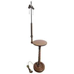 Jacobean Barley Twist Side Tray Table Floor Lamp End Table