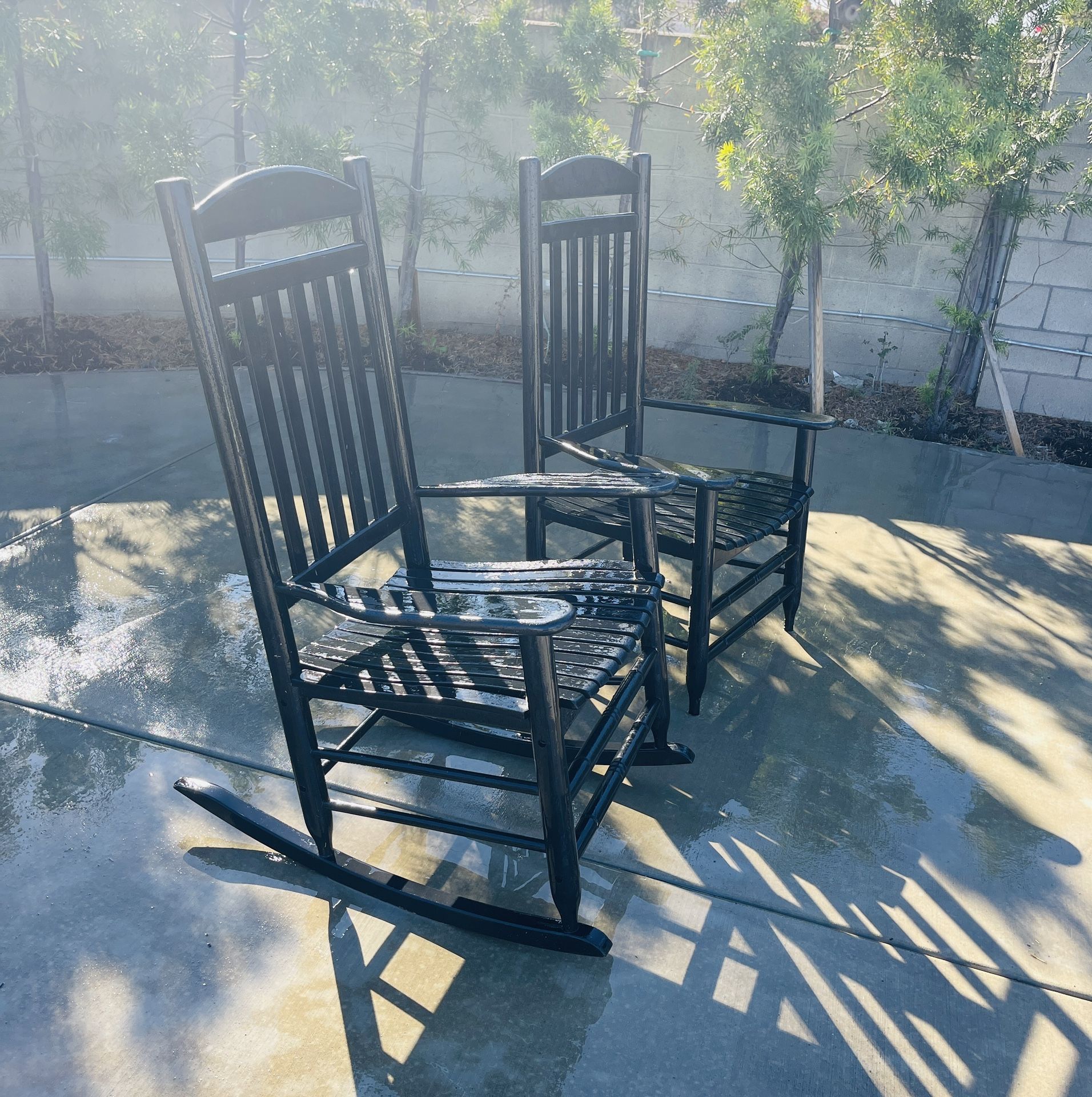 2 Chairs 1 Rocking Chair $35 And 1 Stand Alone Chair $15