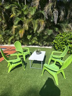 Green Adirondack Plastic Chairs (4)