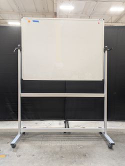 VIZ-PRO Rolling Magnetic Whiteboard in Aluminum