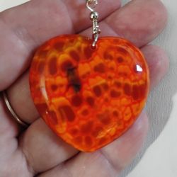 Fire Agate Heart Necklace