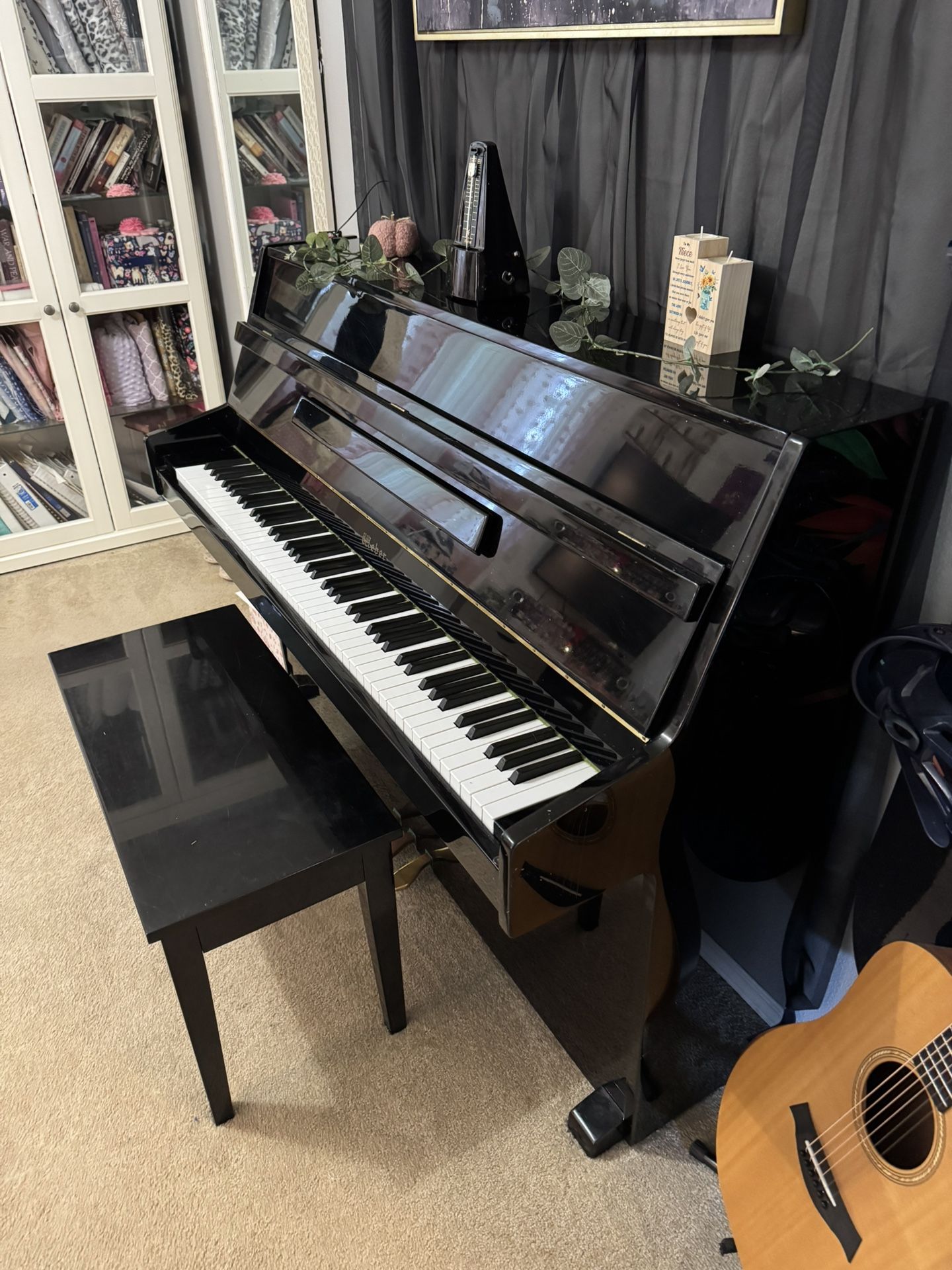 Glossy Black Upright Weber Piano