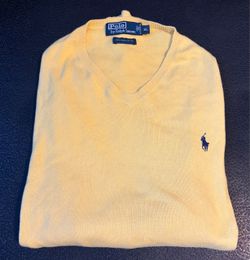 Men’s Polo Ralph Lauren V-Neck Sweater XL Yellow