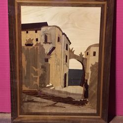 Italian Inlaid Wooden Wall Art Picture 12 X 16