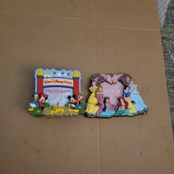 Disney World Frames: 3 Park Entrance Frames And 1 Princesses Frame hold 2x3" Pictures 