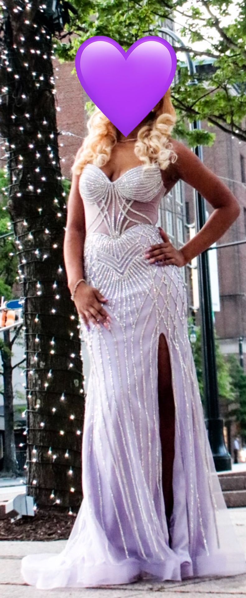 Beautiful lavender & Silver Prom dress 2025