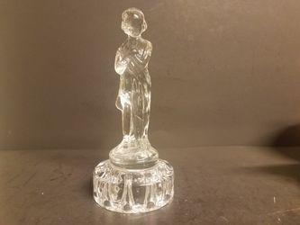 Cambridge vintage glass flower frog statue Charlotte draped