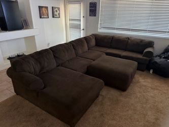 Brown sectional couch