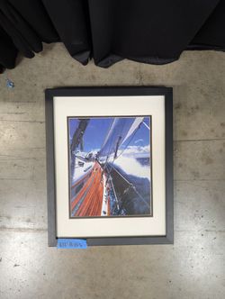City Skyline Dusk Framed Photograph in Wood