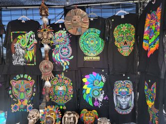 Neon Tshirt , T Shirt , Neon , Black Light, Aztec Flag,flags,