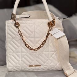 Aldo White & Gold Purse