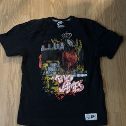 VTG Nike LeBron King James Triple Double Machine Graphic T-Shirt Mens L Black T