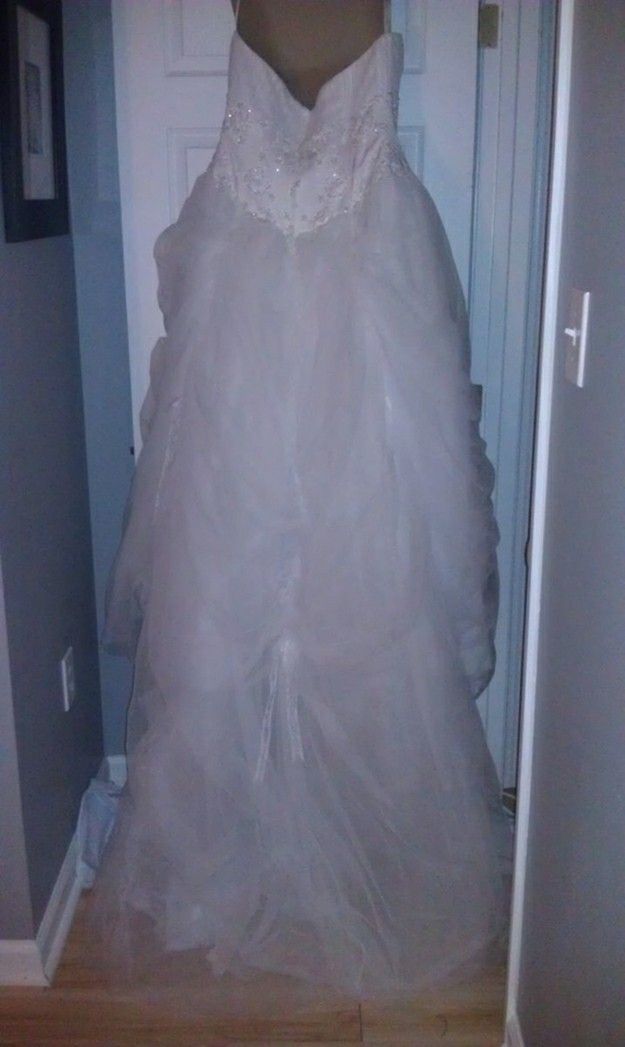 Gorgeous white strapless ball wedding gown
