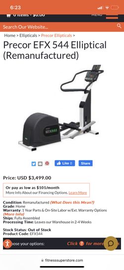 Precor Elliptical Efx 544 for Sale in Fort Lauderdale FL OfferUp
