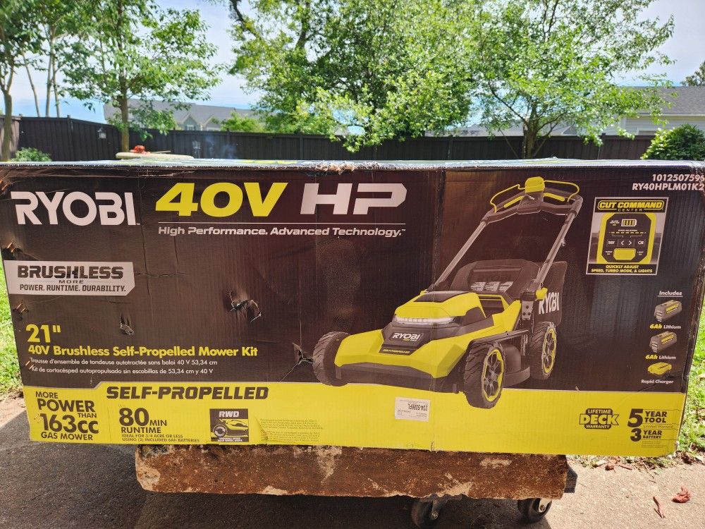 NEW IN BOX Ryobi Self Propelled 40 Volt Electric Mower